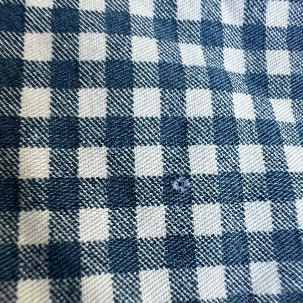 Vintage Ralph Lauren Wendy Small Gingham Blue King Size Flat Sheet READ